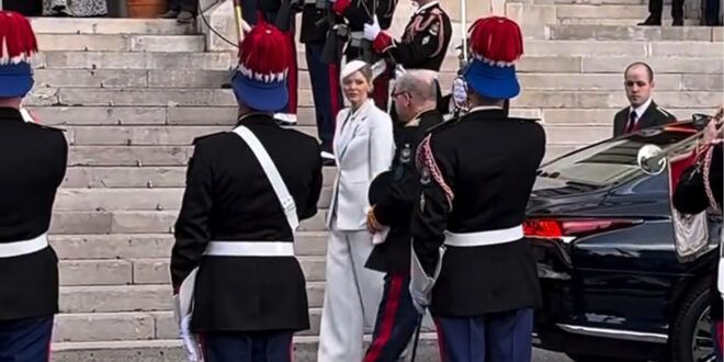 Charlene Wittstock, l’arrivo alla Cattedrale per il Te Deum