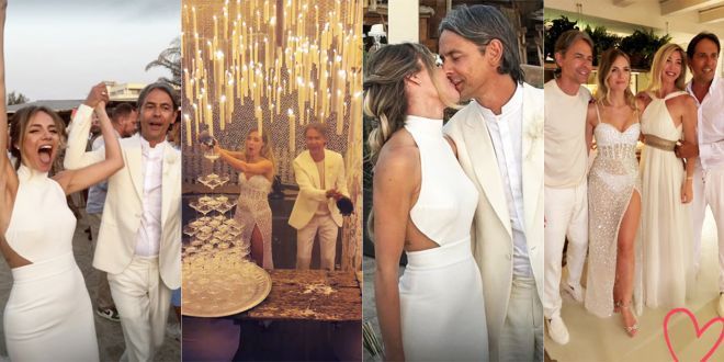 Pippo Inzaghi e Angela Robusti, il (primo) matrimonio a Formentera è uno show per oltre 250 invitati