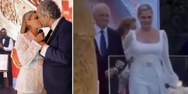 Il commosso “sì” di Simona Ventura: alle nozze con Giovanni Terzi si è messa a piangere
