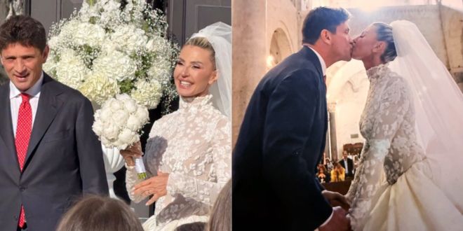 Nathalie Caldonazzo e Filippo Maria Bruni, il romantico matrimonio nella Basilica di San Nicola a Bari