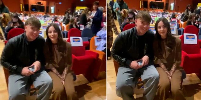 Cristian Totti e Melissa Monti, insieme alla presentazione de I Cesaroni