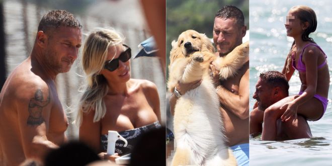 Il nuovo “Pupone” a quattro zampe ruba la scena a Sabaudia: le vacanze di Totti e Noemi (aspettando la TV)