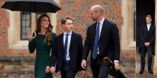 Il principe George d’Inghilterra a Eton tra pioggia, risate e il “pasticcio” con l’ombrello di papà William