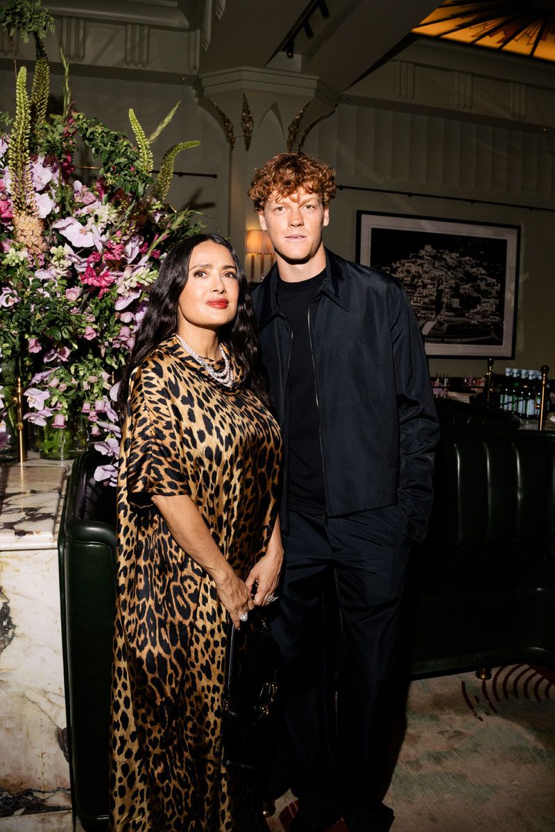Jannik Sinner with Salma Hayek (Gettyimages)