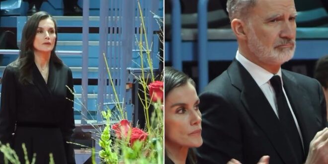 Letizia e Felipe di Spagna commossi ai funerali delle vittime dell’incidente ferroviario