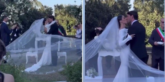 Cecilia Rodriguez e Ignazio Moser, il primo bacio da sposi