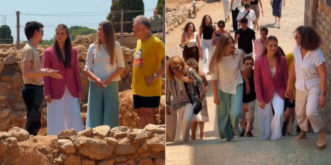 Leonor e Sofia di Spagna, sorelle in gita agli scavi archeologici di Empúries