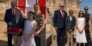 Jacques di Monaco, papà Alberto gli consegna le chiavi di Baux-de-Provence