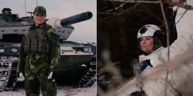 Victoria di Svezia in mimetica completa il suo addestramento da Ufficiale