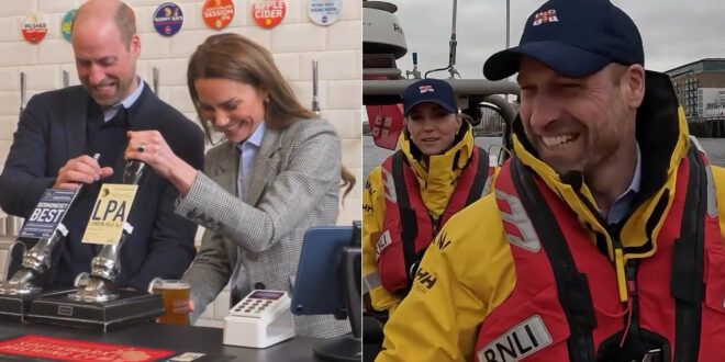 Kate e William, dalla gara di spillatura della birra al soccorso sul Tamigi