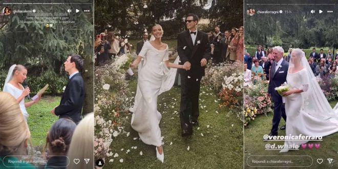 Veronica Ferraro e Davide Simonetta (ex di Annalisa), al matrimonio non poteva mancare Chiara Ferragni… e nemmeno una folla di cantanti