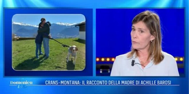 Crans Montana, il dolore della madre di Achille Barosi a Domenica In
