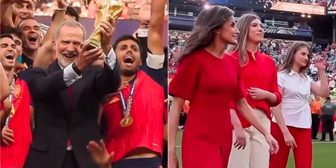 Felipe, Letizia, Leonor e Sofia di Spagna: la famiglia reale festeggia il Mondiale