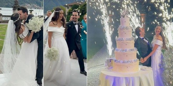 Ignazio Boschetto (del Volo) e Michelle Bertolini fanno il bis: il secondo matrimonio sul Lago di Como è uno show